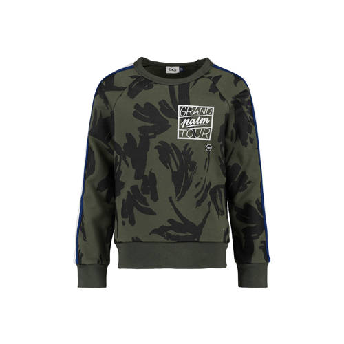 Cks Kids Sweater Badrian Met All Over Print En Zijstreep Groen cks kids kopen in de aanbieding