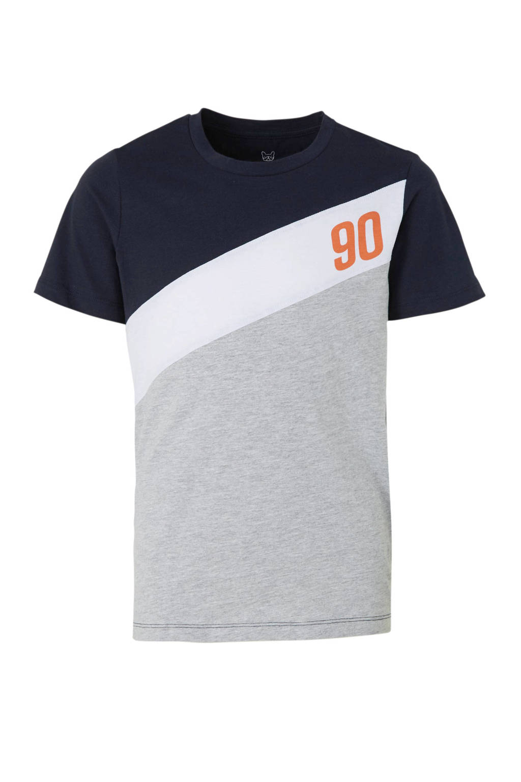 Jack & Jones Junior T-shirt Sport grijs/blauw, Grijs melange/blauw