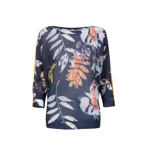 Miss Etam Regulier Gebloemde Trui Met Contrastbies Donkerblauw miss etam kopen in de aanbieding Miss Etam Regulier Gebloemde Trui Met Contrastbies Donkerblauw miss etam kopen in de aanbieding