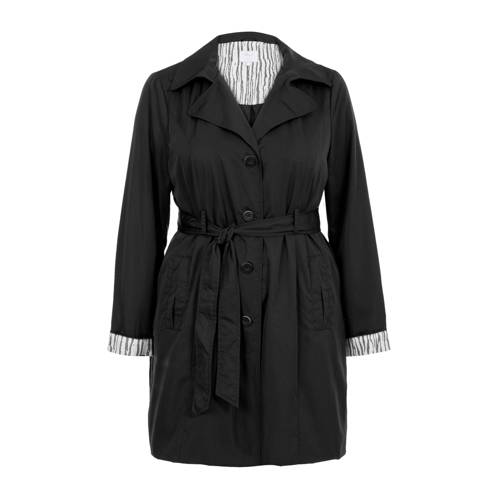 Miss Etam Plus Trenchcoat Zwart miss etam kopen in de aanbieding