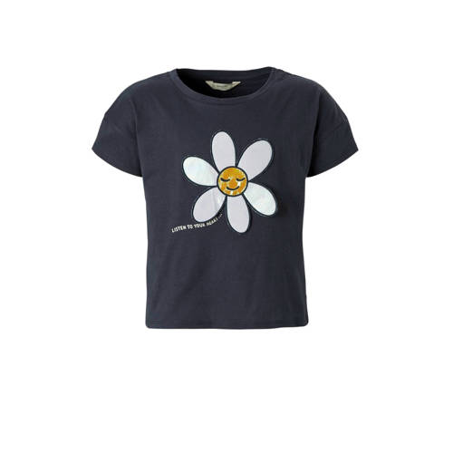 Mango Kids T Shirt Met 3D Bloem Blauw mango kids kopen in de aanbieding