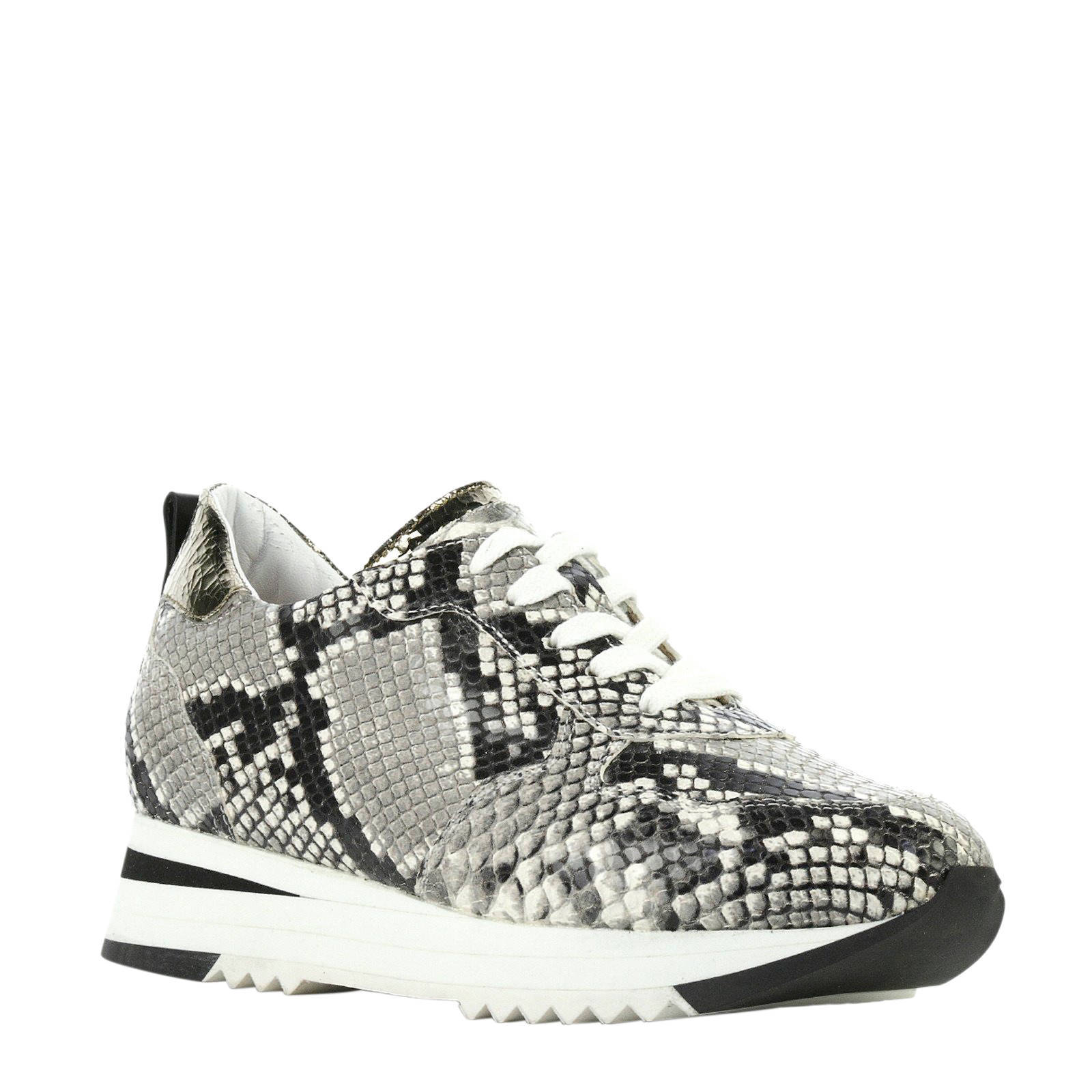 Maripe leren sneakers met slangenprint | wehkamp