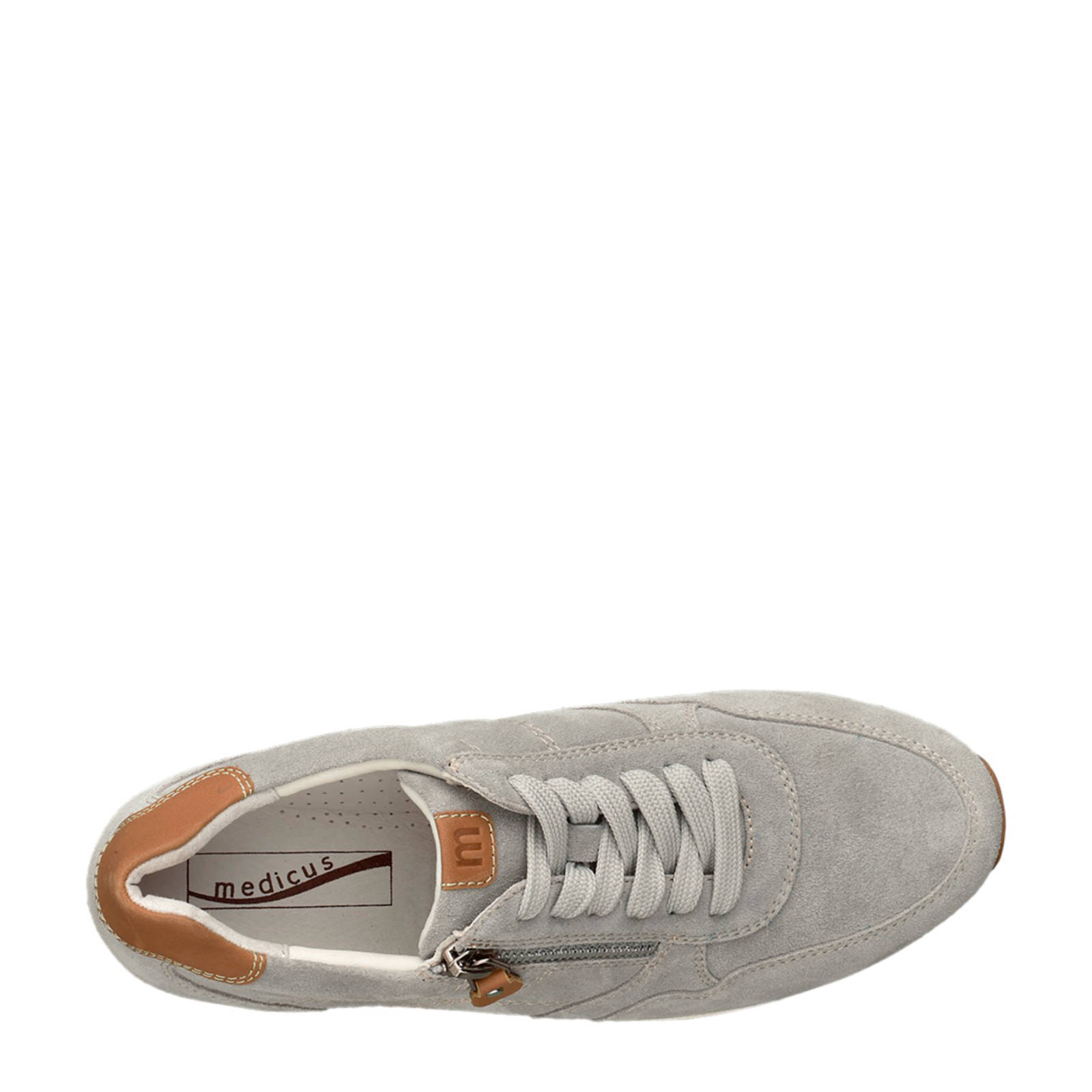 Medicus leren sneakers grijs/bruin | wehkamp