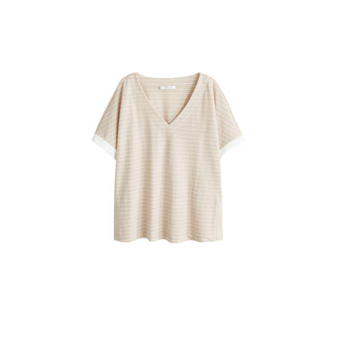 Violeta By Mango Gestreept T Shirt Beige violeta by mango kopen in de aanbieding Violeta By Mango Gestreept T Shirt Beige violeta by mango kopen in de aanbieding