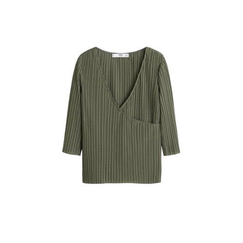 Mango Overslagtop Kaki mango kopen in de aanbieding Mango Overslagtop Kaki mango kopen in de aanbieding