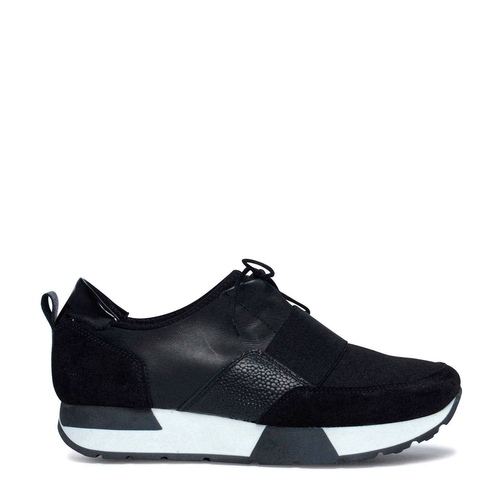 Zwarte leren sneakers - Damesschoenen – SACHA