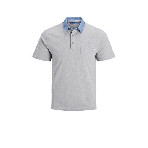 Jack And Jones Premium Gemeleerde Slim Fit Polo Grijs jack and jones kopen in de aanbieding