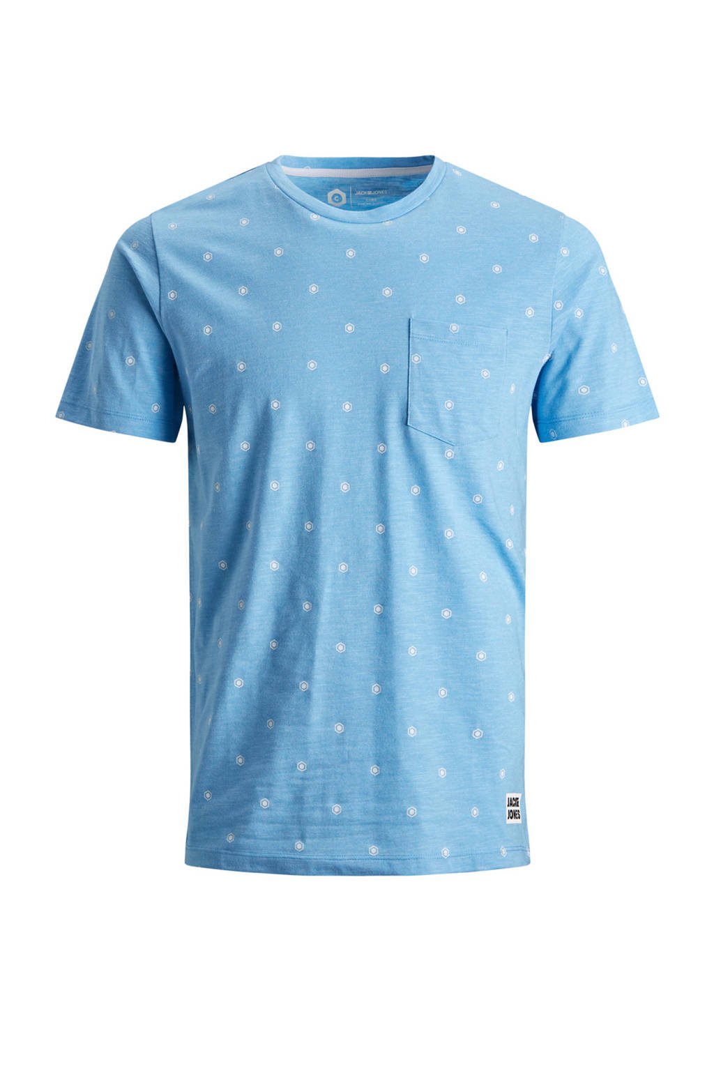 Jack & Jones Core gemêleerd T-shirt met all over print, Blauw