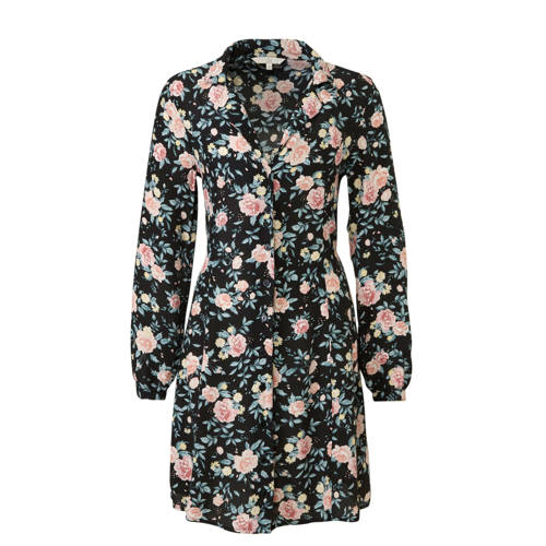 Ca Clockhouse Gebloemde Blousejurk Zwart ca kopen in de aanbieding