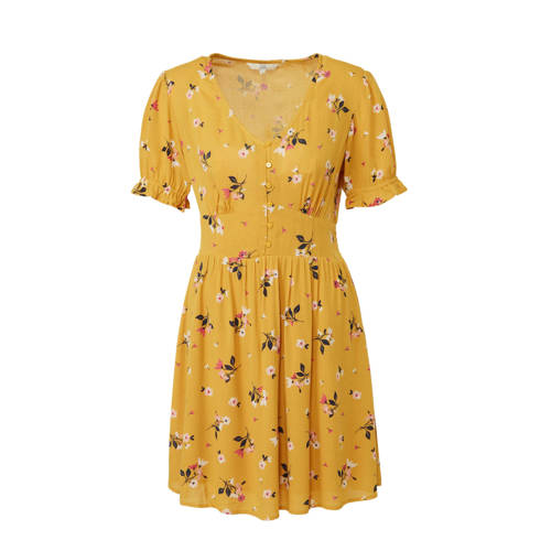 Ca Clockhouse Gebloemde Jurk Oker ca kopen in de aanbieding Ca Clockhouse Gebloemde Jurk Oker ca kopen in de aanbieding