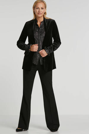 gevoerde fluwelen blazer zwart