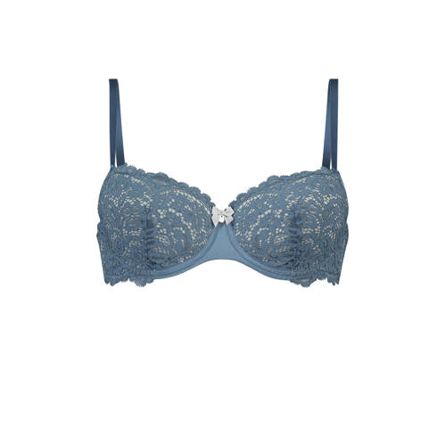 Hunkemoller Voorgevormde Beugelbh Marina Met Kant Blauw hunkemoller kopen in de aanbieding