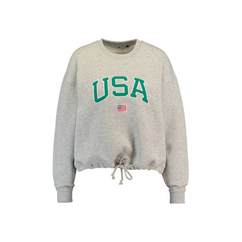 America Today Sweater Met Tekst Grijs Melange america today kopen in de aanbieding America Today Sweater Met Tekst Grijs Melange america today kopen in de aanbieding