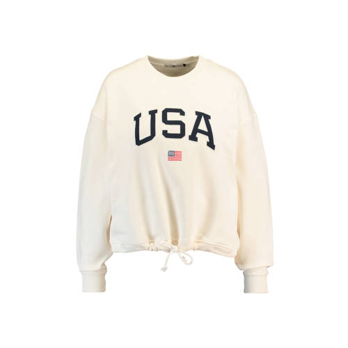 America Today Sweater Met Tekst Ecru america today kopen in de aanbieding America Today Sweater Met Tekst Ecru america today kopen in de aanbieding