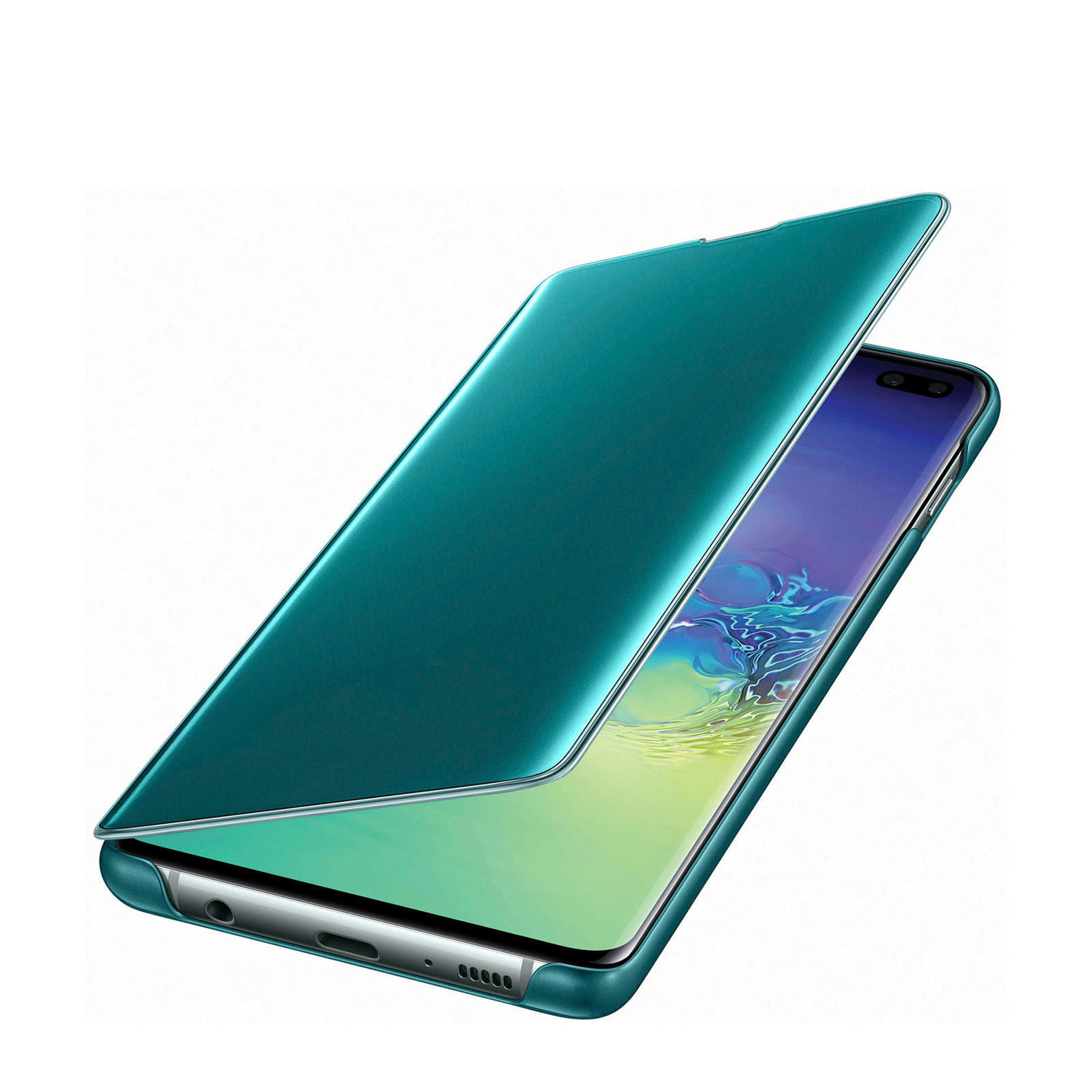 Samsung Galaxy S10+LED View flip cover donkergroen wehkamp