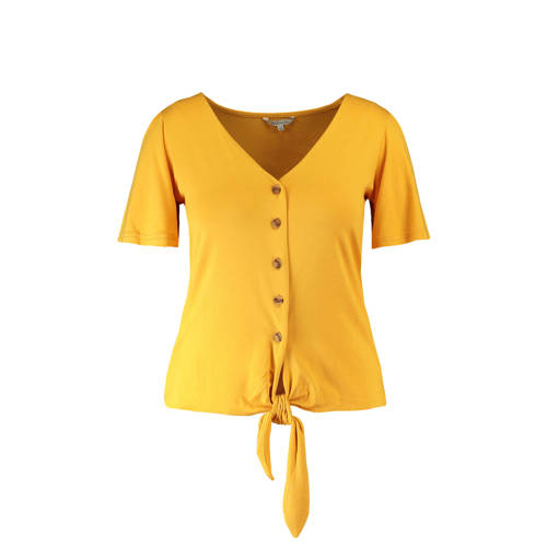 Ms Mode Top Met Strikdetail Geel ms mode kopen in de aanbieding