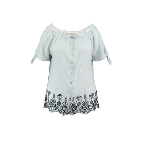 Ms Mode Off Shoulder Top Blauw ms mode kopen in de aanbieding Ms Mode Off Shoulder Top Blauw ms mode kopen in de aanbieding
