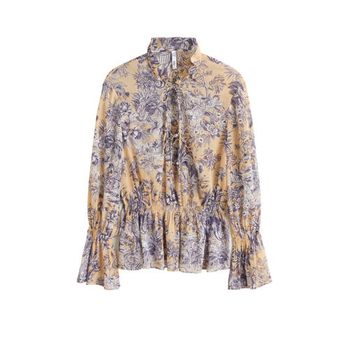 Mango Gebloemde Top Lichtgeelblauw mango kopen in de aanbieding Mango Gebloemde Top Lichtgeelblauw mango kopen in de aanbieding