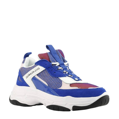 Calvin Klein Jeans Maya Leren Sneakers Blauw calvin klein jeans kopen in de aanbieding Calvin Klein Jeans Maya Leren Sneakers Blauw calvin klein jeans kopen in de aanbieding
