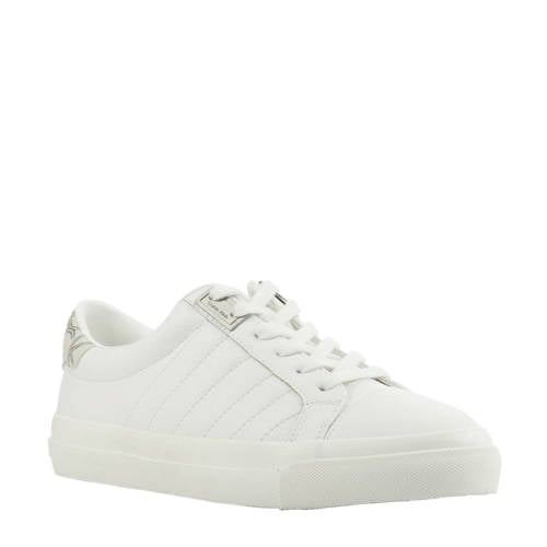 Calvin Klein Vance Leren Sneakers Wit calvin klein kopen in de aanbieding