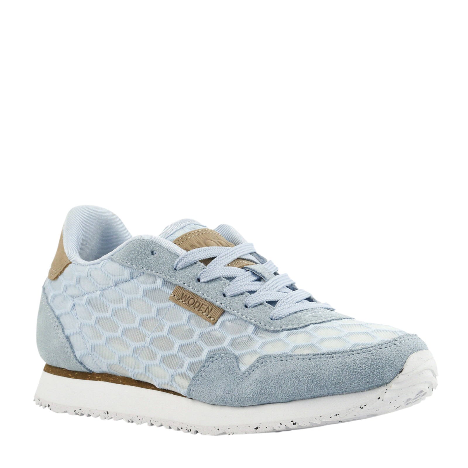 Woden Nora II Mesh sneakers lichtblauw | wehkamp