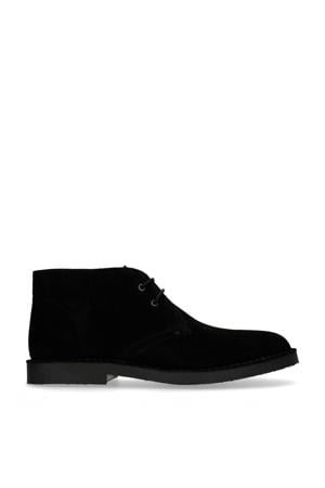 suède veterschoenen zwart