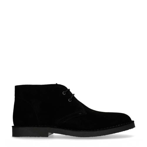Manfield suède veterschoenen zwart afbeelding