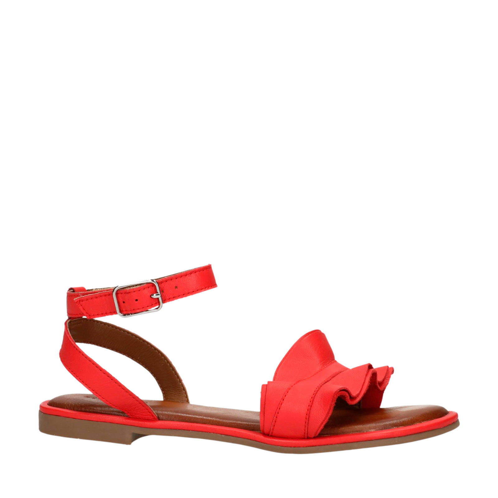 Sacha leren sandalen rood | wehkamp