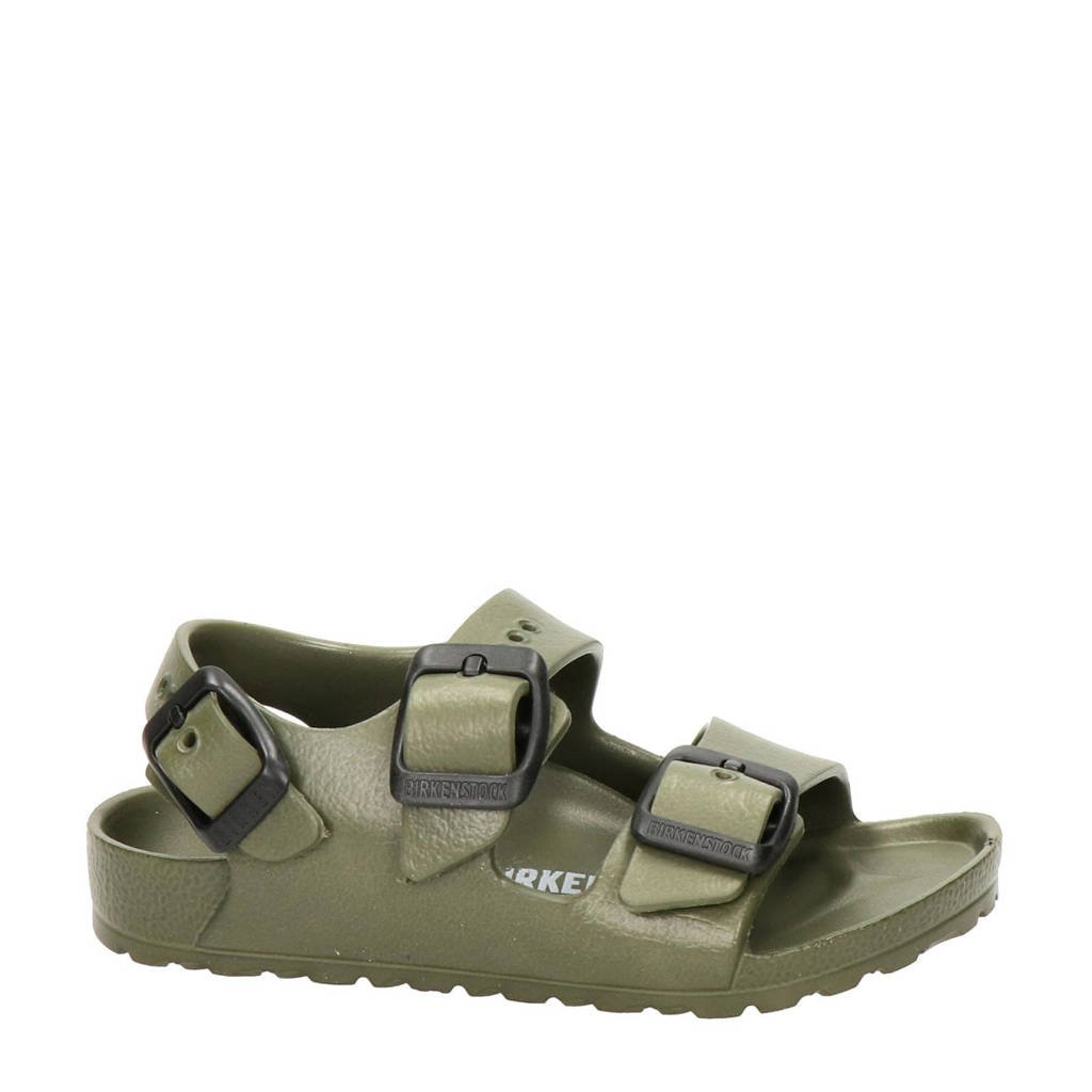 Groene jongens en meisjes Birkenstock Milano Eva sandalen van rubber met gesp