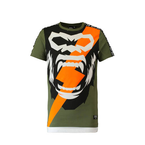 Coolcat T Shirt Met Printopdruk En Zijstreep Groen coolcat kopen in de aanbieding