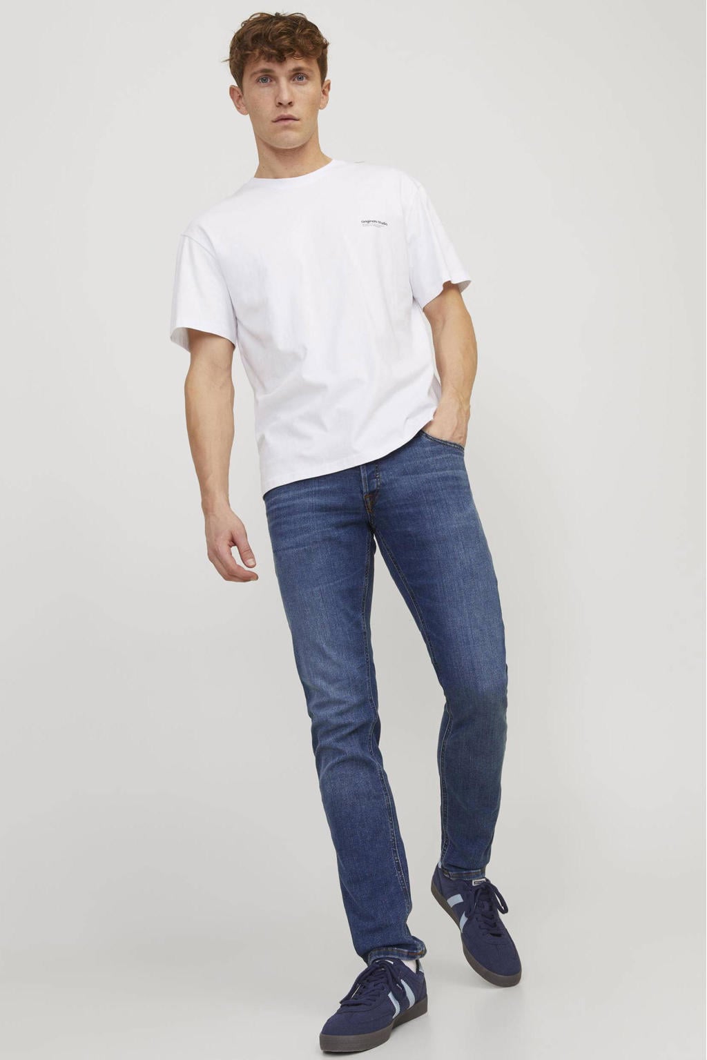 JACK & JONES slim fit jeans JJIGLENN JJORIGINAL blue denim