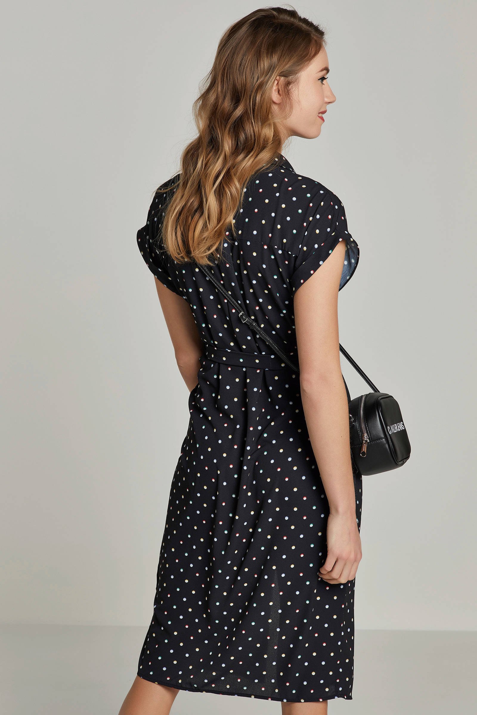 Even&Odd blousejurk met stippenprint | wehkamp Even&Odd jurk met stippen zwart | wehkamp
