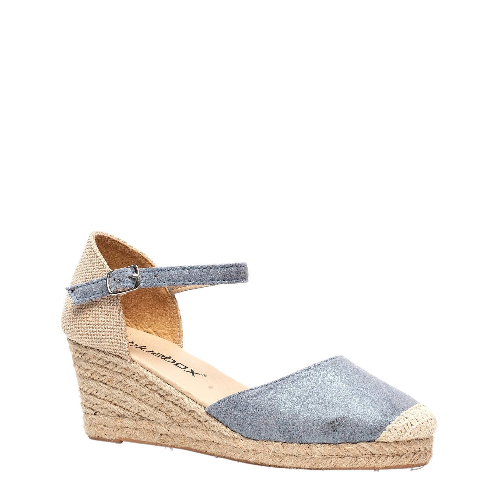 Scapino Blue Box espadrilles met sleehak blauw wehkamp