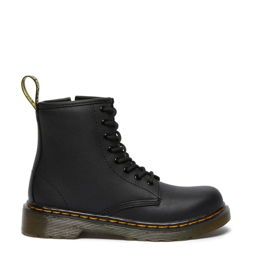 Zwarte meisjes Dr. Martens 1460 J Kleuter Tiener leren veterboots met rits- en vetersluiting