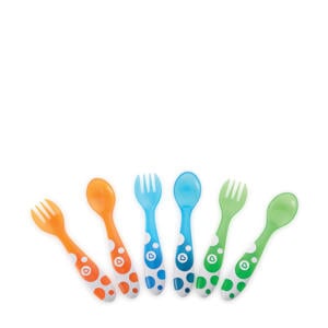 meerkleurige vorken en lepels (6 stuks)