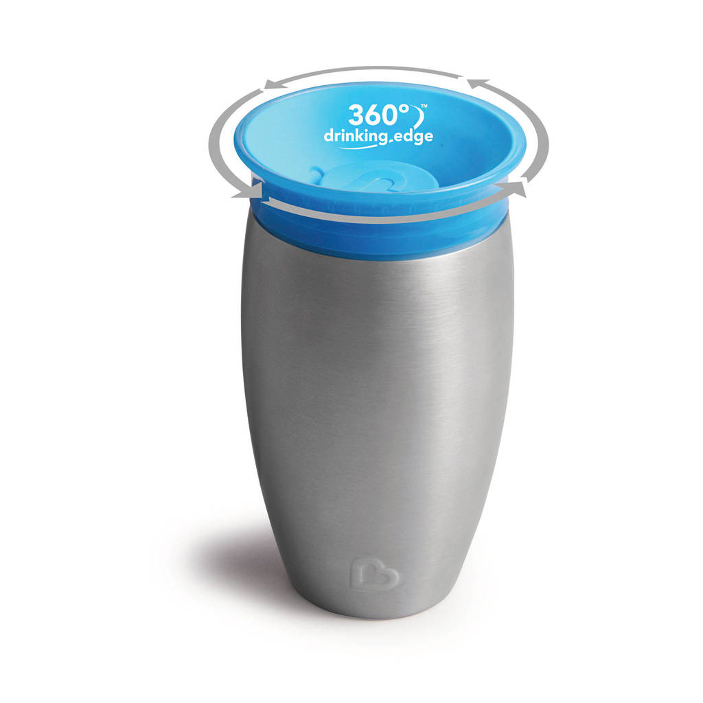 Munchkin Miracle 360° Sippy Cup roestvrij staal 296 ml blauw, Blauw