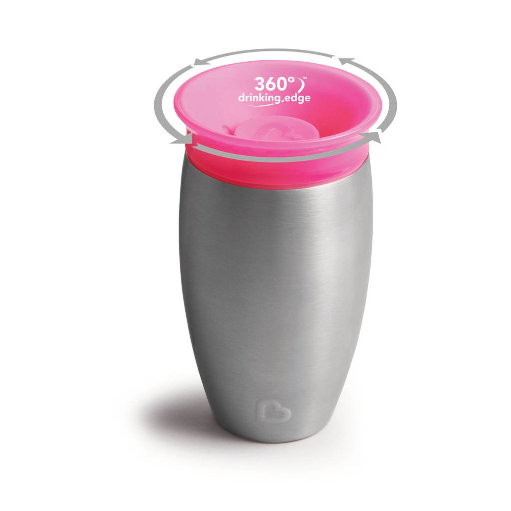 Munchkin Miracle 360° Sippy Cup roestvrij staal 296 ml roze, Roze