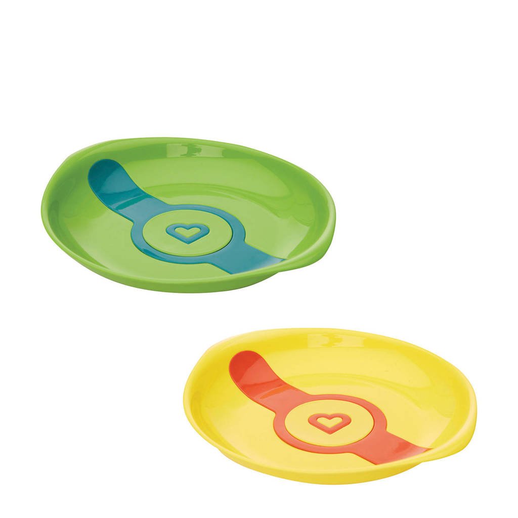 Munchkin bordjes met hitte indicator (2 stuks), Groen/geel