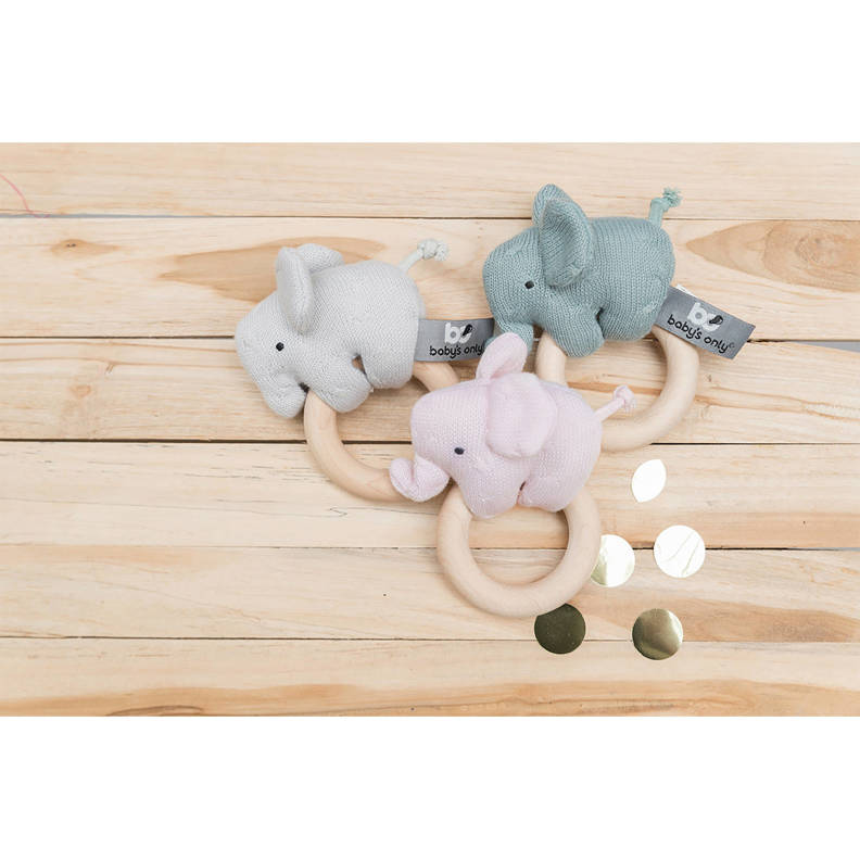 Baby's Only houten rammelaar Olifant classic roze wehkamp