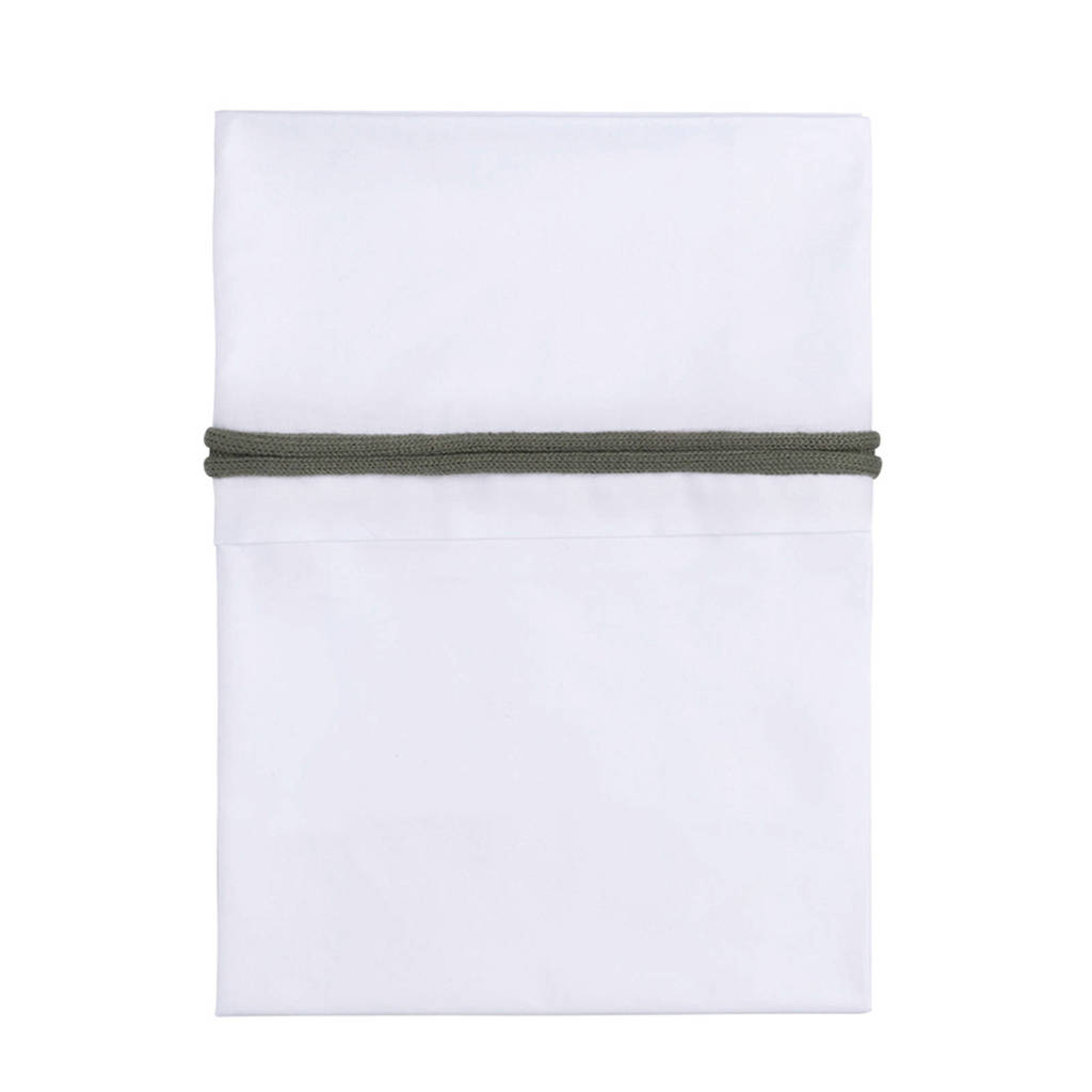 Baby's Only wieglaken 80x100 cm wit/khaki, Wit/khaki