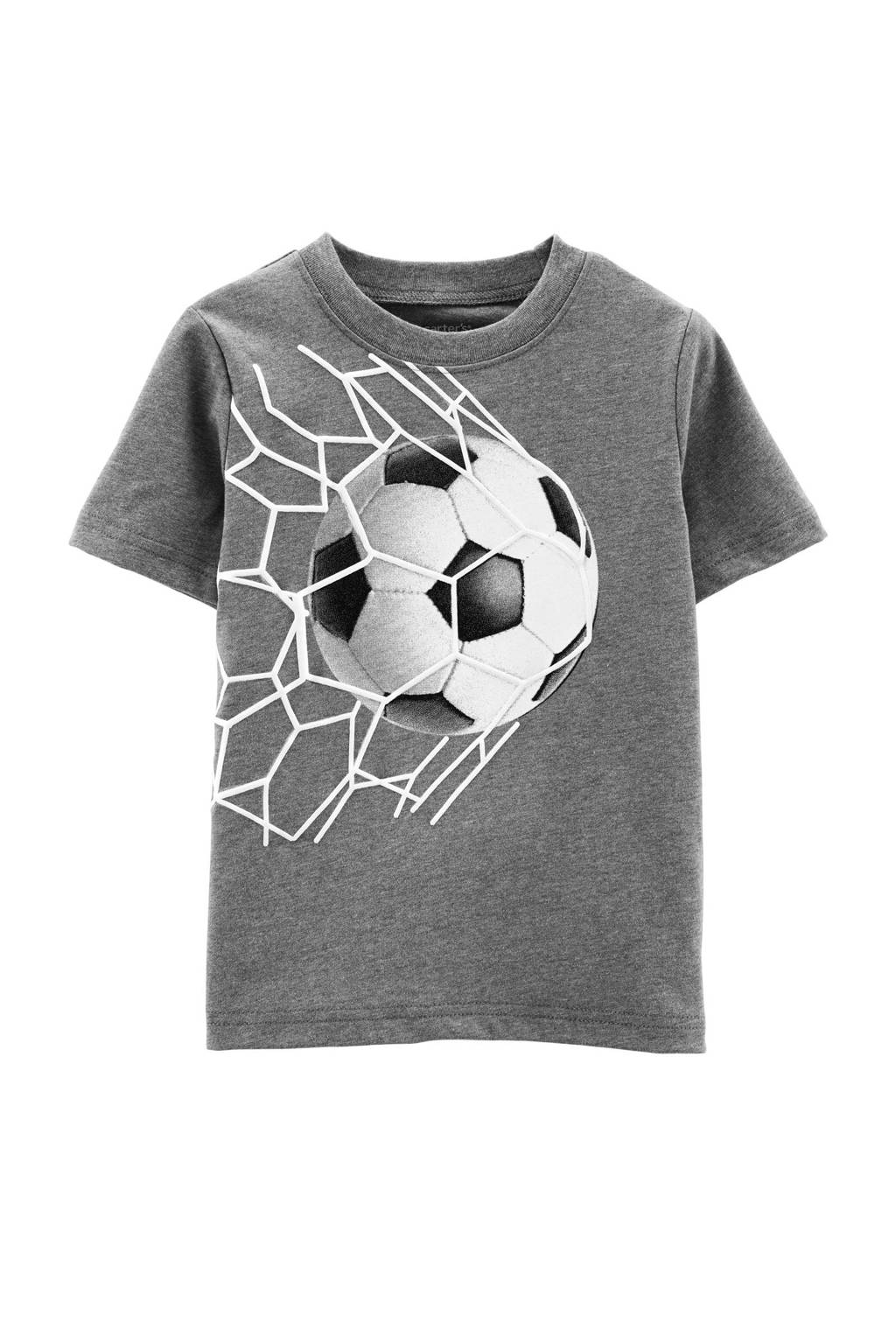 Carter's baby T-shirt met printopdruk grijs melange, Grijs melange