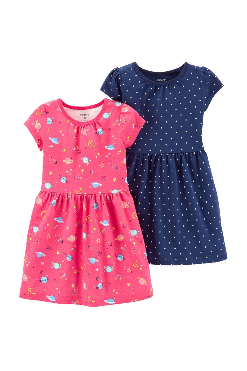 Carter's babyjurk - set van 2, Roze/donkerblauw