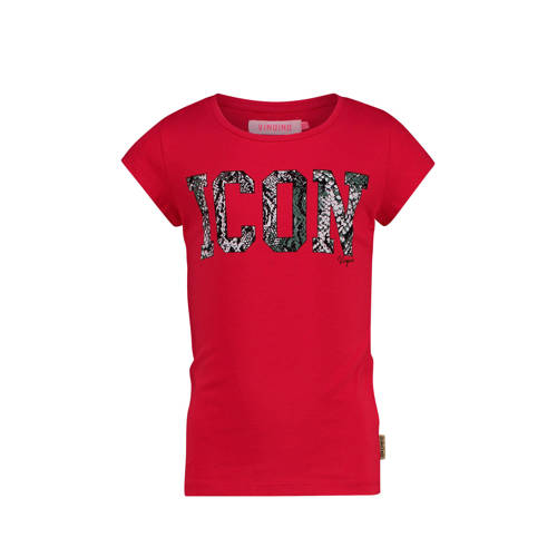 Vingino T Shirt Haydel Met Tekst Rood vingino kopen in de aanbieding