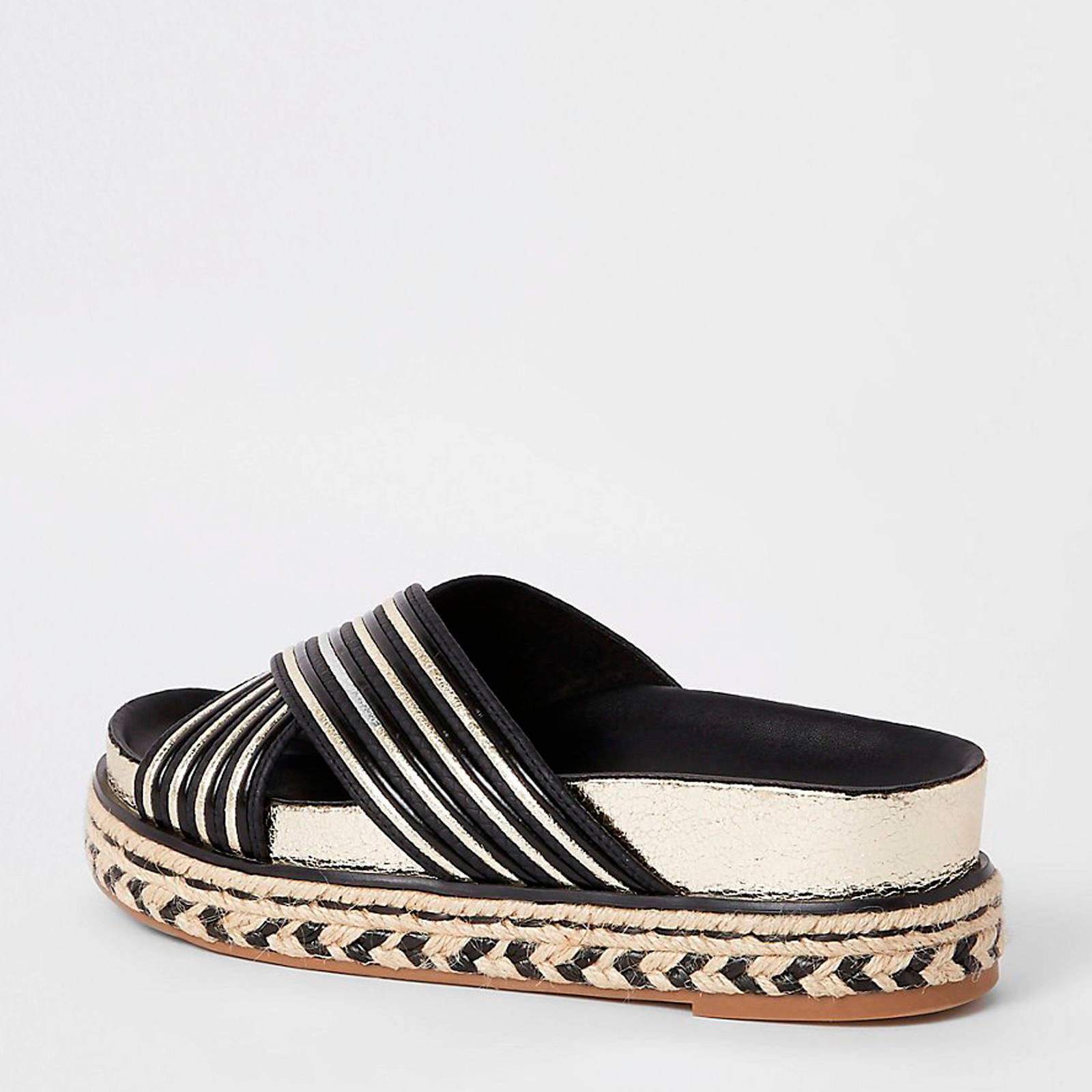 River Island Fimble X Strap Platform slippers zwart | wehkamp