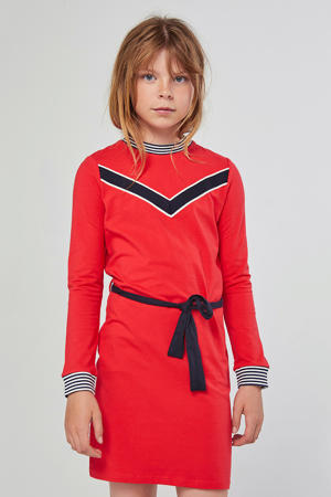 jersey jurk met printopdruk roodroze