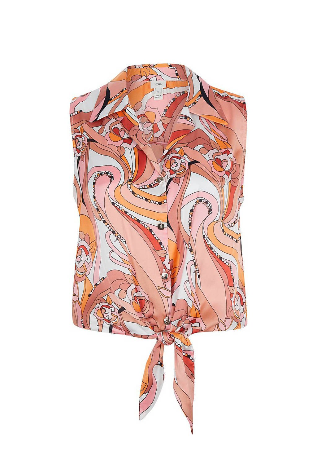 River Island top met all over print roze multi, Roze multi