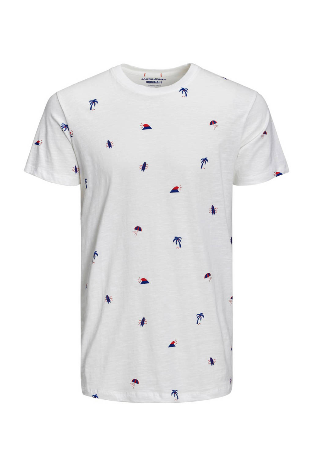 Jack & Jones Plus Size T-shirt met all over print, Wit