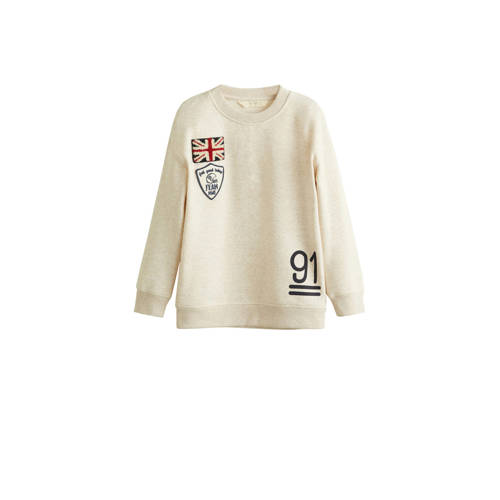 Mango Kids Sweater Met Prints Beige mango kids kopen in de aanbieding