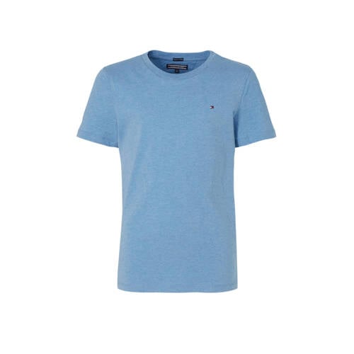 Tommy Hilfiger gemeleerd basic T-shirt lichtblauw melange afbeelding