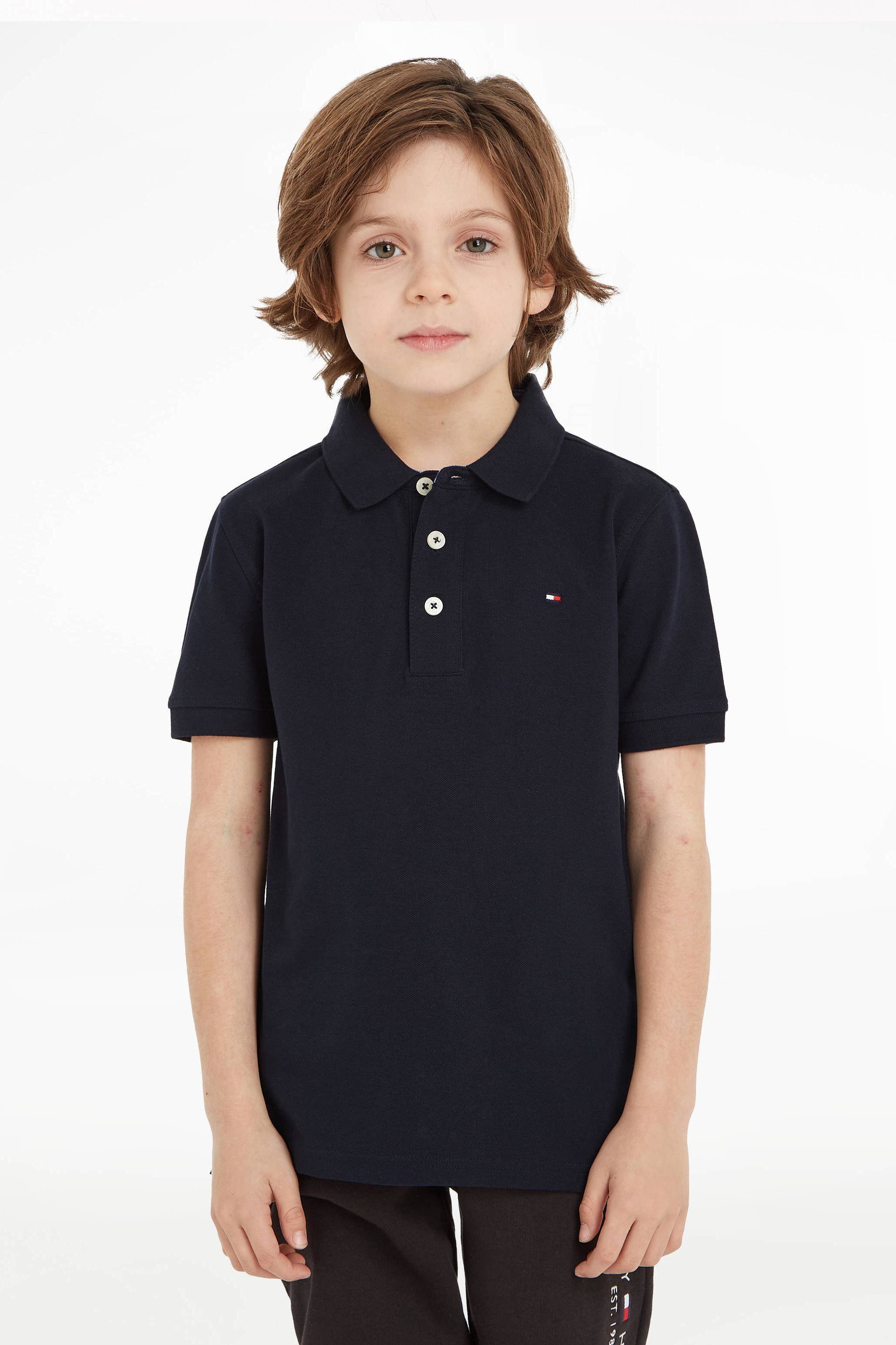 Tommy Hilfiger pique polo donkerblauw wehkamp